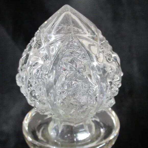 Vintage Clear-Cut Glass Decanter with Tray and 6 Glasses Bar Accessories